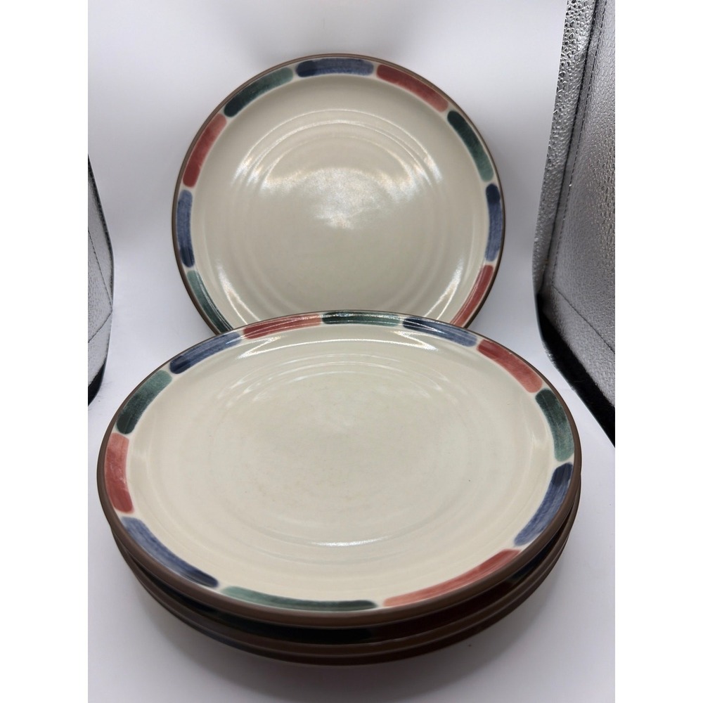4 NORITAKE Warm Sands Salad Plates STONEWARE Pattern # 8472